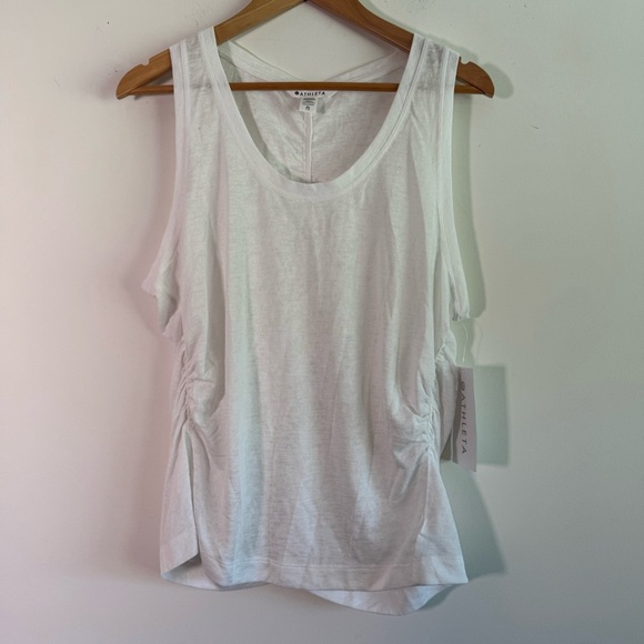 Athleta white breezy ruched tank top size XL NWT - Picture 1 of 6